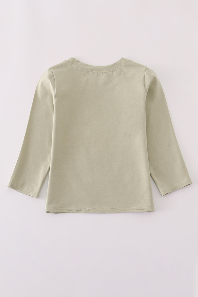 Cream excavator applique top