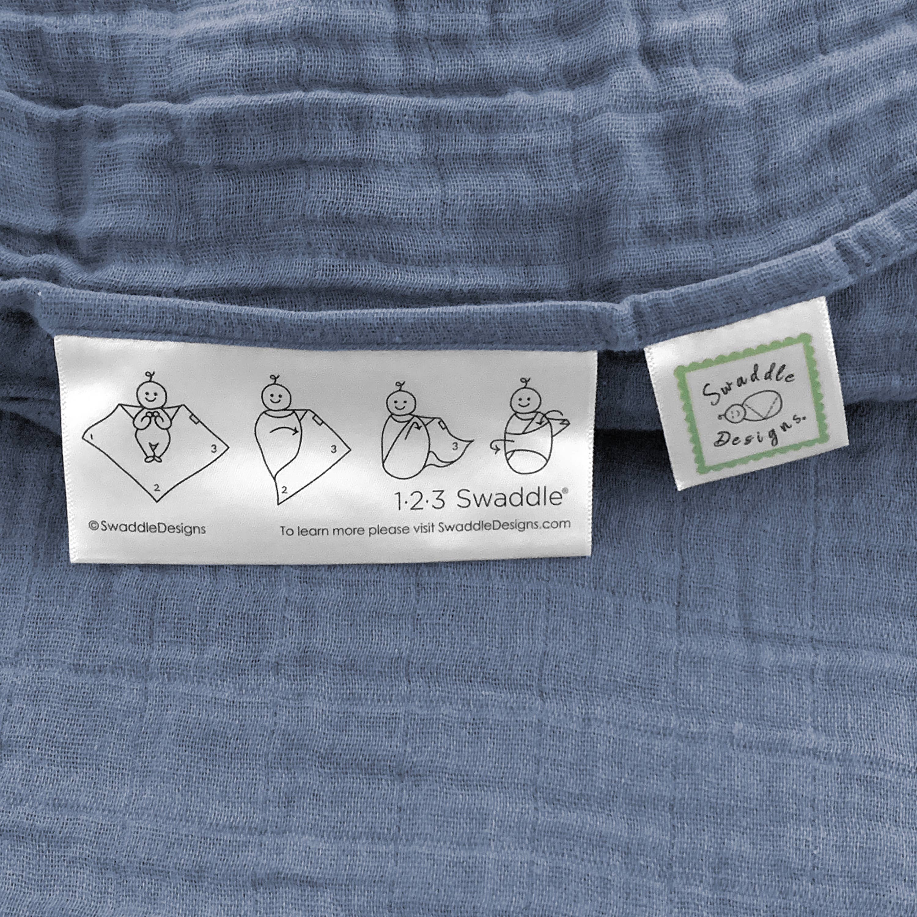 Denim Muslin Swaddle Blanket, Premium Cotton