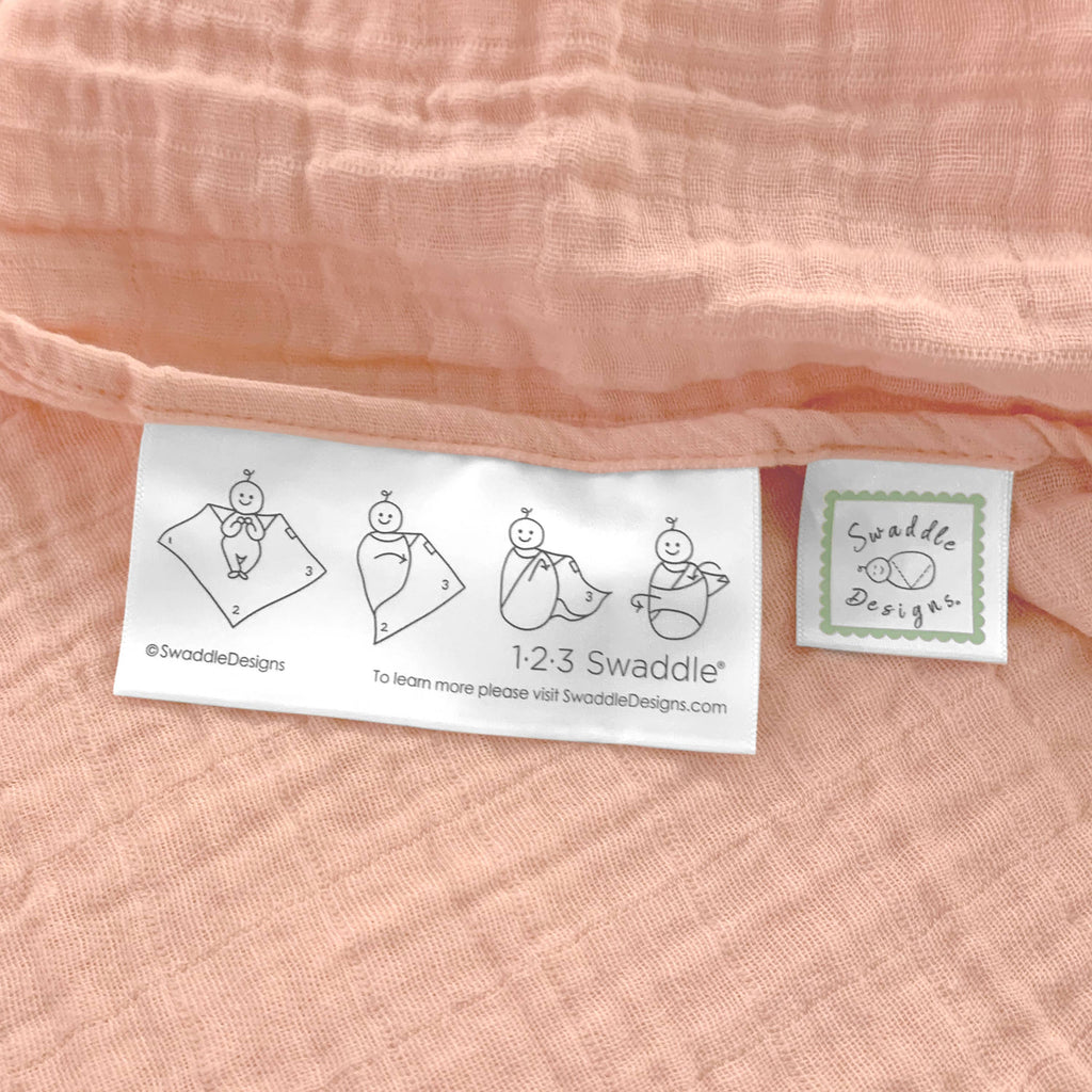 Peach Blush Muslin Swaddle Blanket, Premium Cotton